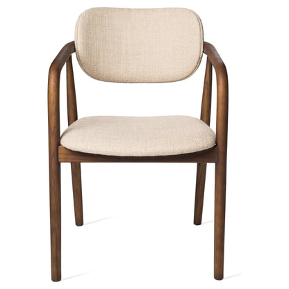 Henry Dining Chair mit hellem Stoffbezug und Holzrahmen