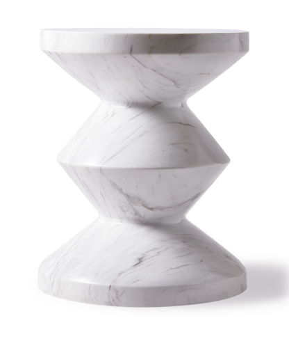 Marble Zig Zag Hocker weiss