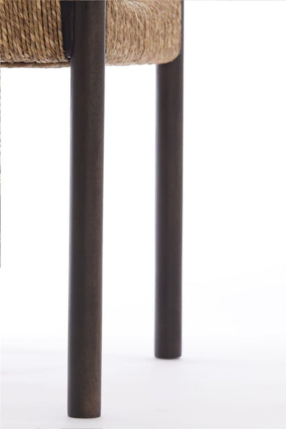 Hocker DELIS dunkel braun und Seegras 44x44x40 cm