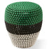 Striped Dot Stool – Design Hocker aus Metall mit Kugelstruktur in Grün/Schwarz/Gold