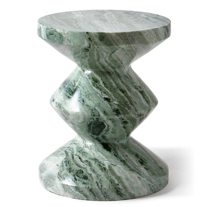 Marble Zig Zag Hocker dunkelgrün