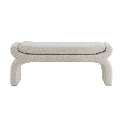 Hocker NAFYA bouclé cremeweiß 119x45x48cm