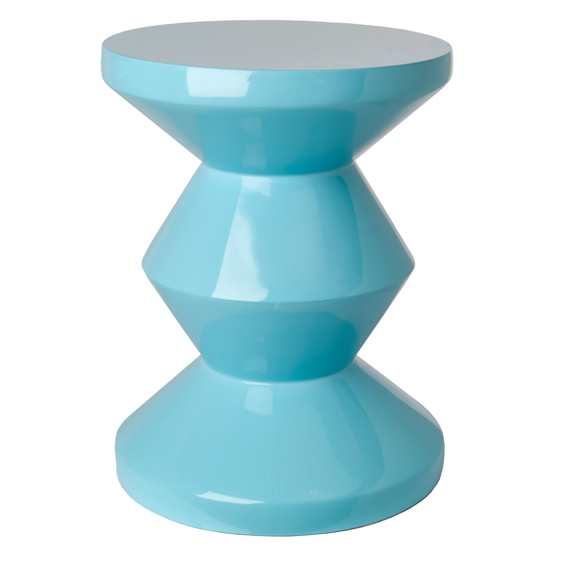 Designhocker von Pols Potten in Hellblau mit facettierter Silhouette