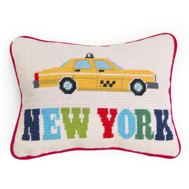 Kissen JET SET NEW YORK mit Baumwollsamt