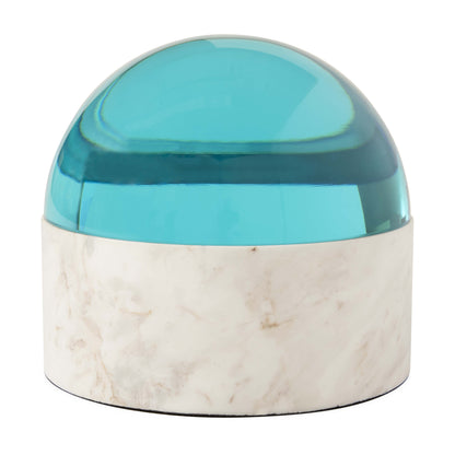 Luxuriöse Marmorbox mit türkisfarbenem Acryl-Deckel