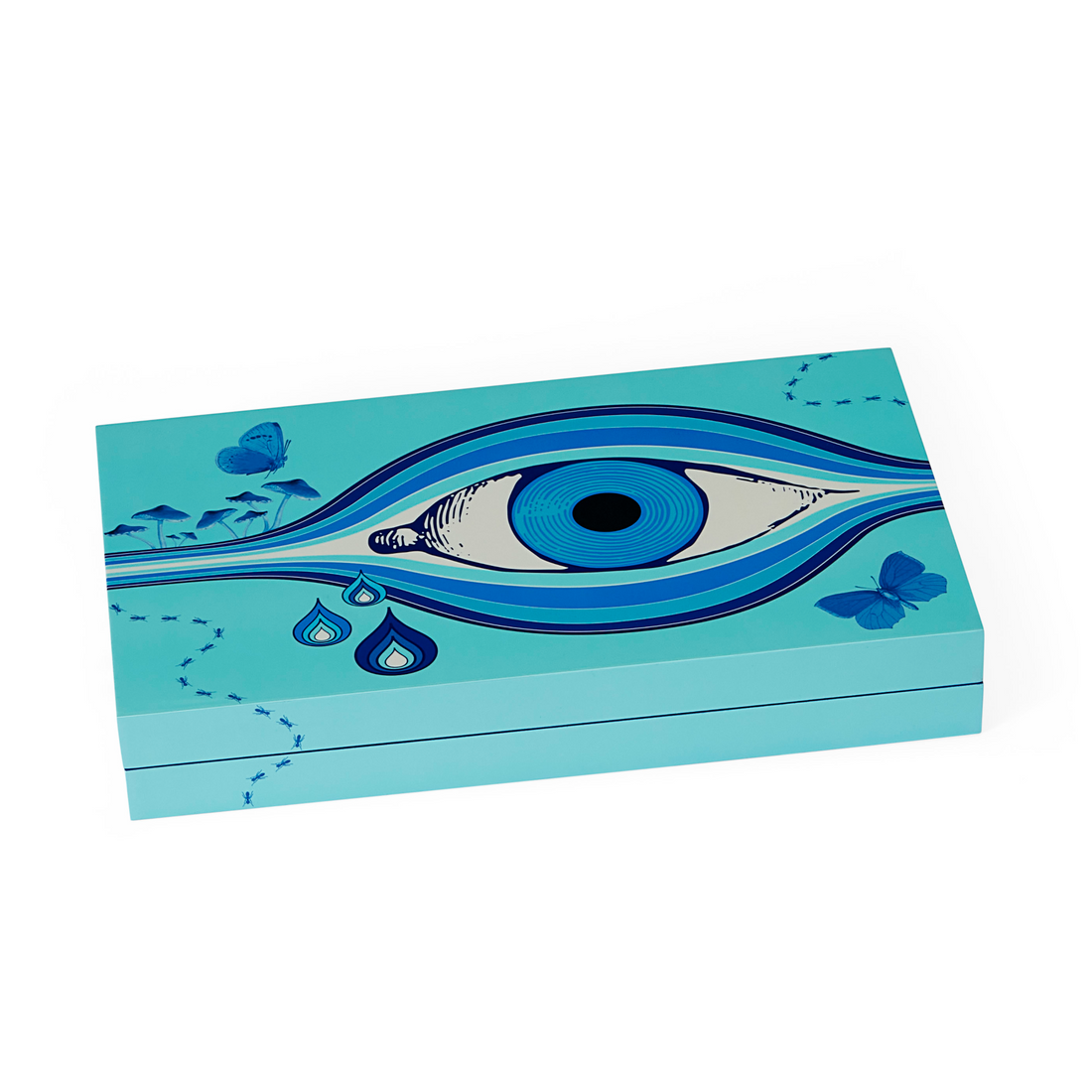 Jonathan Adler Designobjekt DRUGGIST Backgammon in Blau