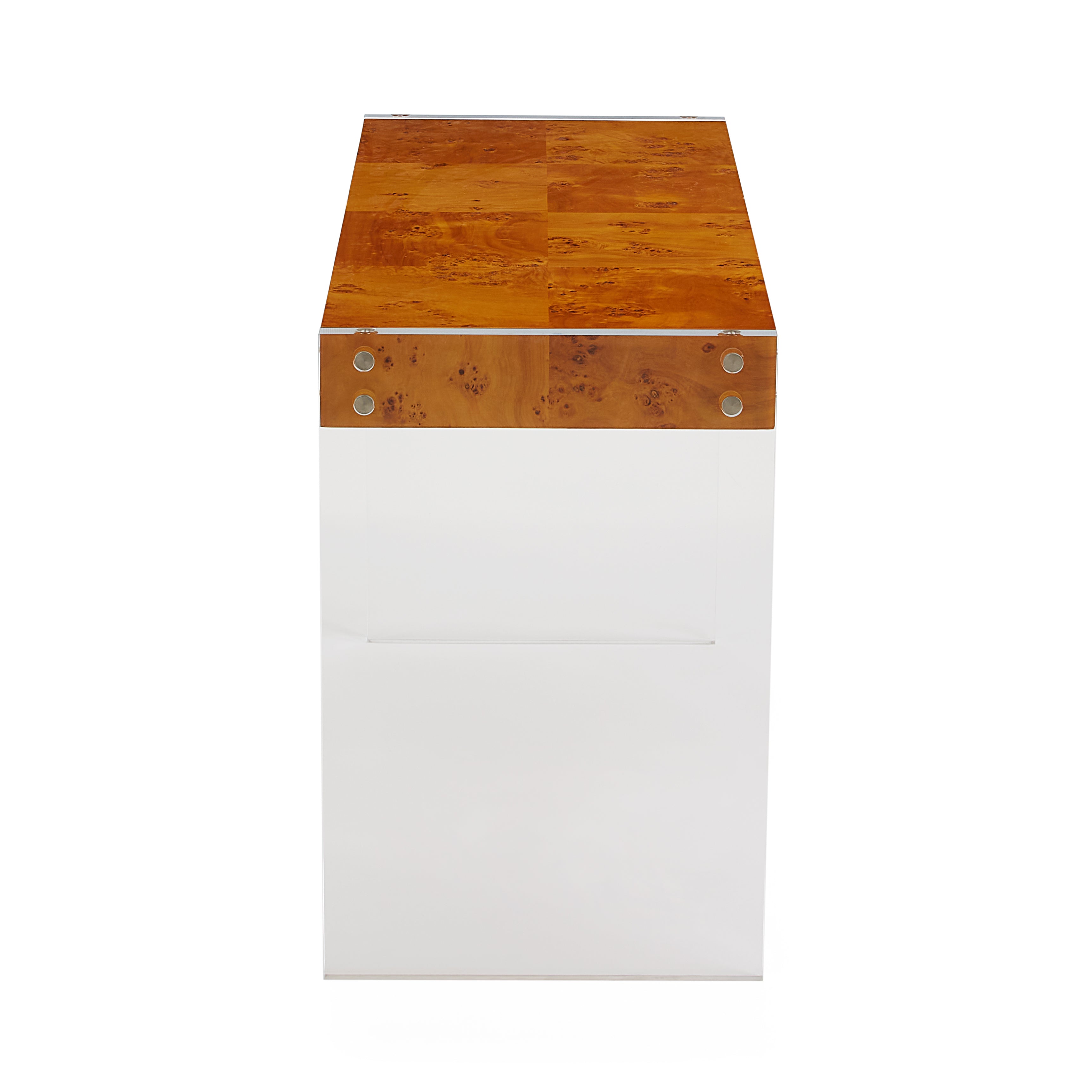 BOND Tisch von Jonathan Adler aus Wurzelholz mit klaren Acrylbeinen