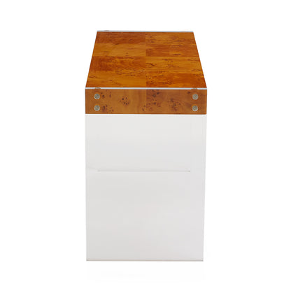 BOND Tisch von Jonathan Adler aus Wurzelholz mit klaren Acrylbeinen