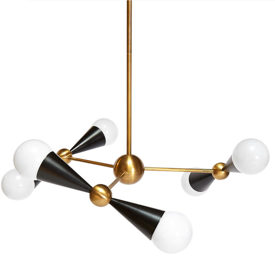 Geometrischer Design-Kronleuchter mit Messingdetails von Jonathan Adler