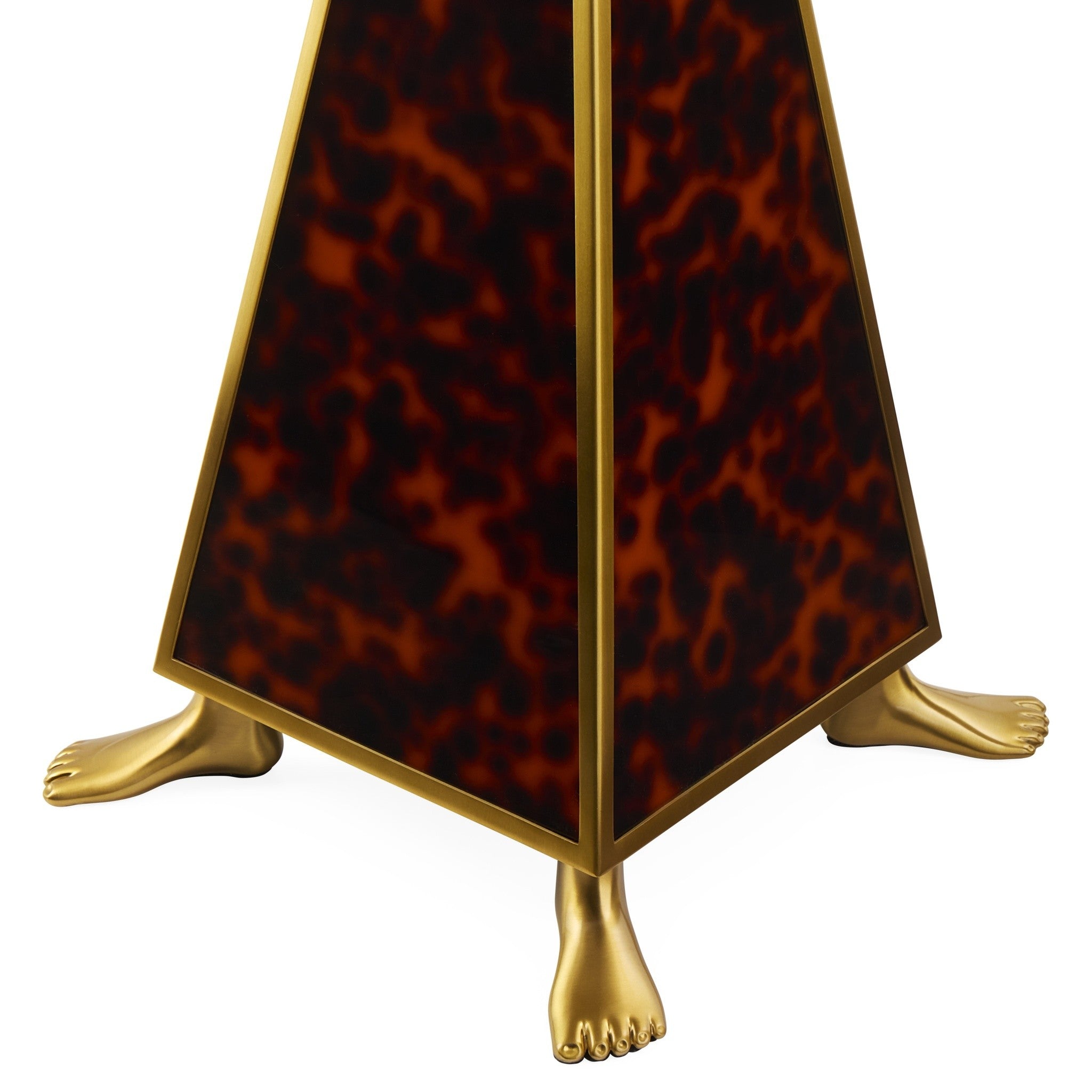 Elegante Constantine Tischleuchte mit Tortoise-Finish und Goldakzenten