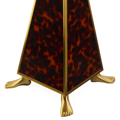 Elegante Constantine Tischleuchte mit Tortoise-Finish und Goldakzenten