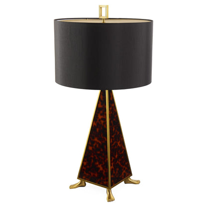 Jonathan Adler Constantine Tischleuchte in Tortoise-Optik mit Messingfüßen