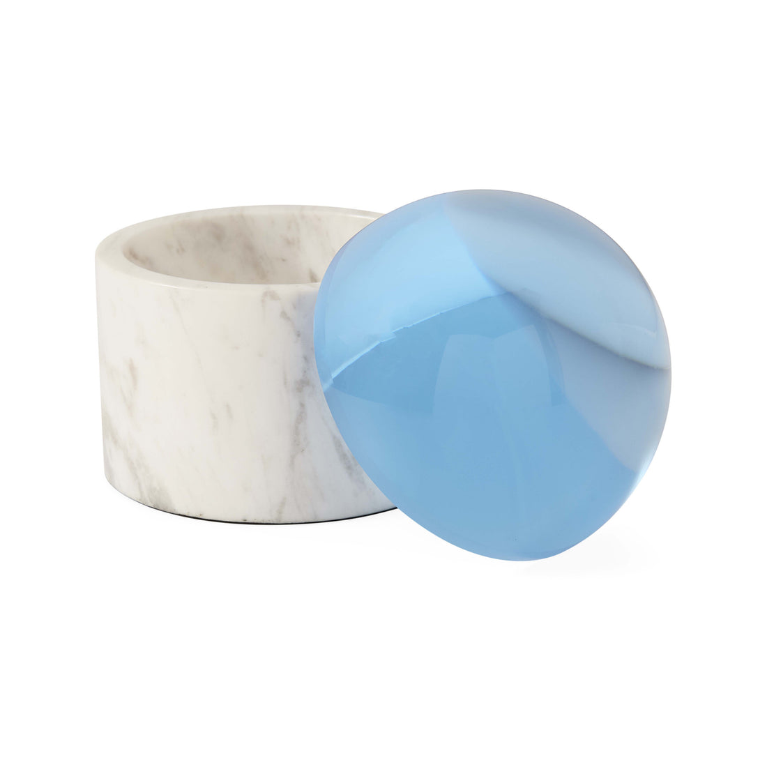 Jonathan Adler Marmorbox mit blauem Acryl-Deckel