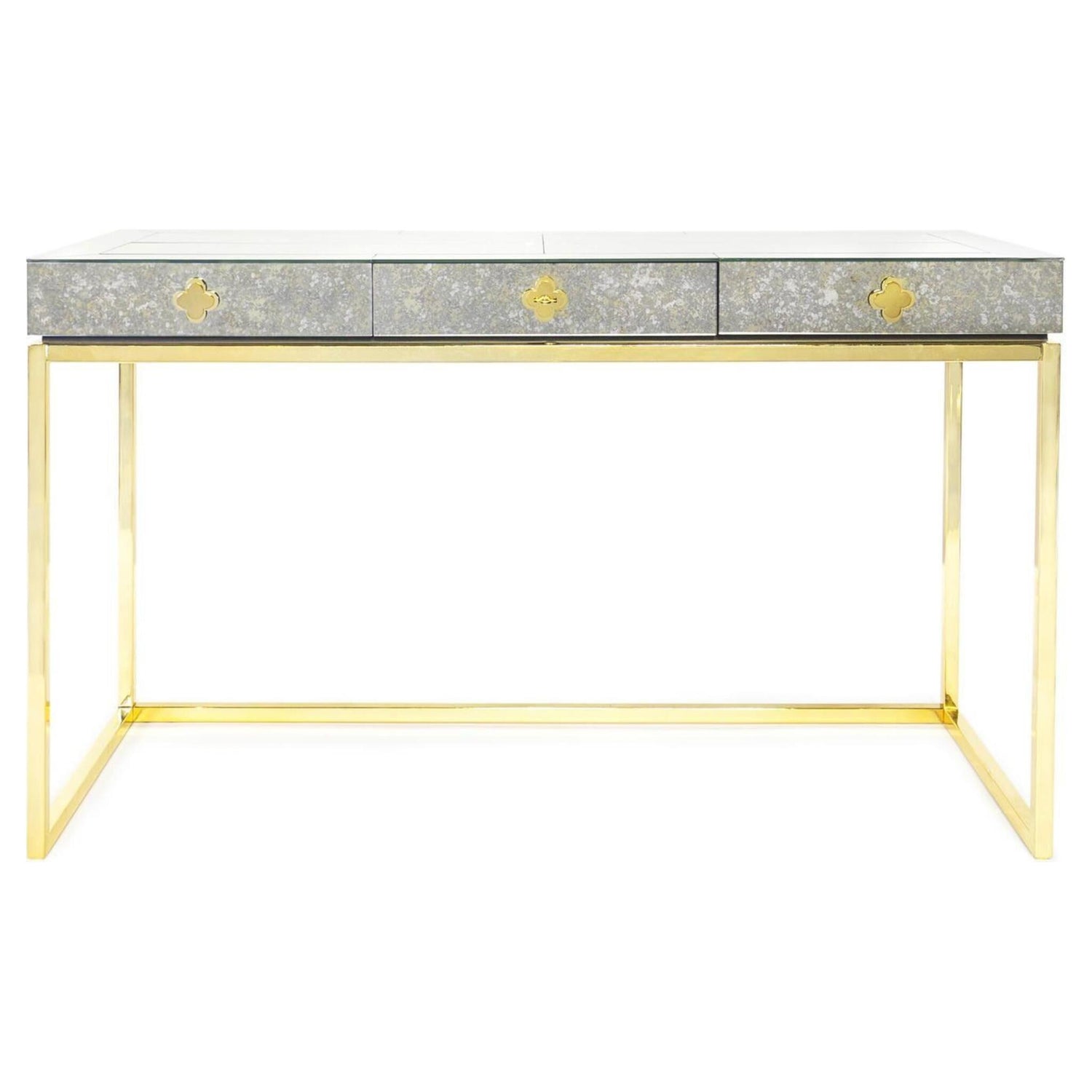 Design-Schreibtisch mit antiker Spiegeloberfläche von Jonathan Adler