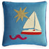 Maritimes Wohnkissen mit Segelboot-Motiv von Jonathan Adler
