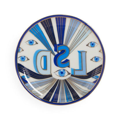 Design-Untersetzer in Blau Weiß und Gold