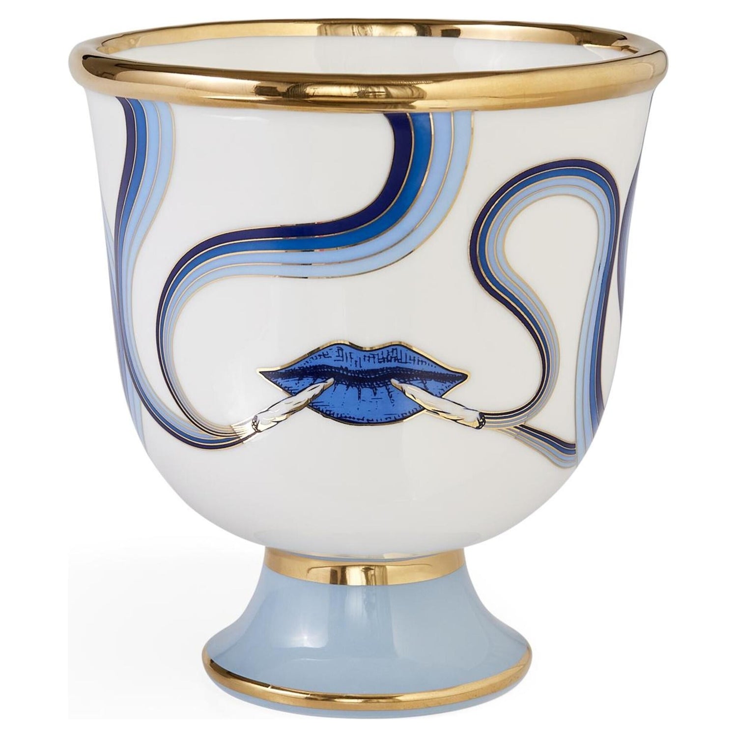 DRUGGIST PEDESTAL Bowl von Jonathan Adler in Weiß Blau Gold