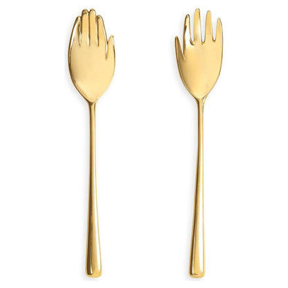 Goldfarbenes Servierset aus Messing in Handform von Jonathan Adler