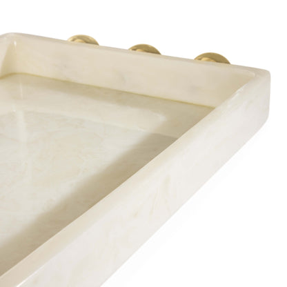 Luxuriöses Serviertablett aus Acryl mit goldenen Griffdetails