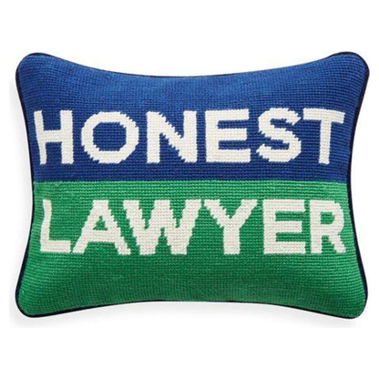 HONEST LAWYER Needlepoint Kissen von Jonathan Adler