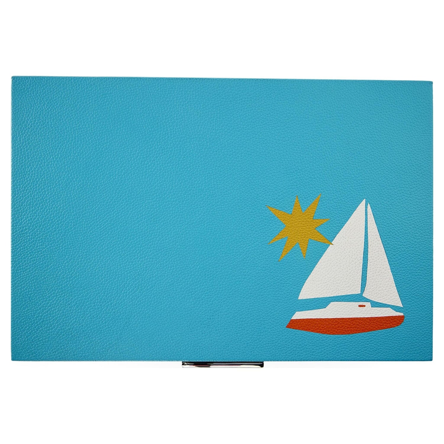 Jonathan Adler Playa Backgammon Set Boat in Türkis