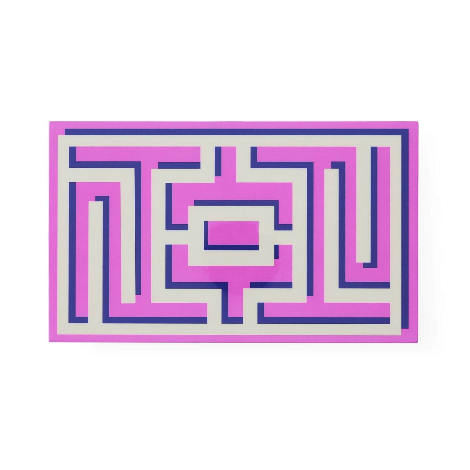 Hochglanz Design Box in Pink mit Labyrinthdesign