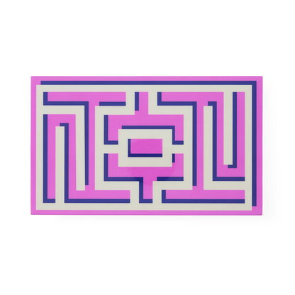 Hochglanz Design Box in Pink mit Labyrinthdesign