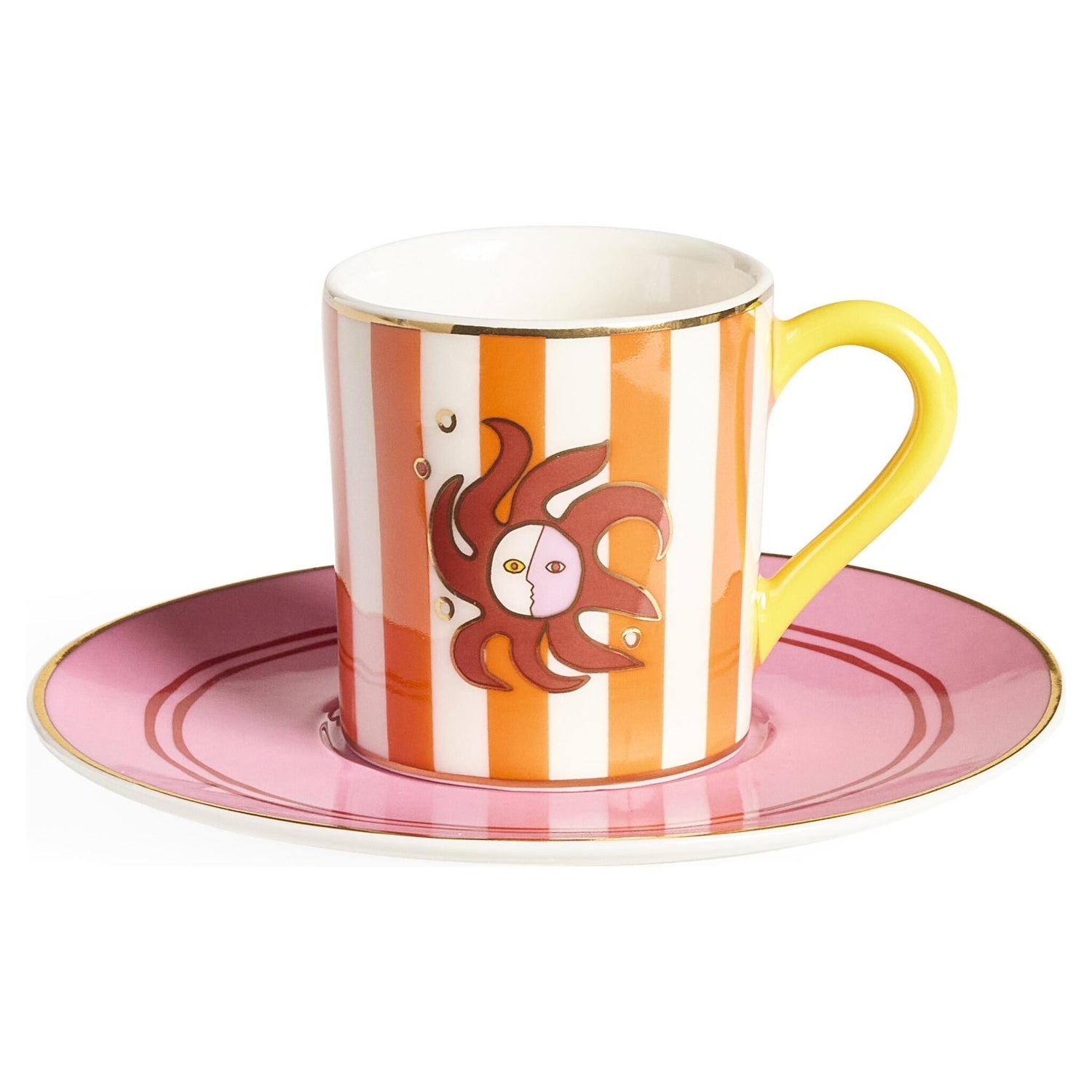 Mehrfarbiges Playa Espresso-Set mit Untertassen