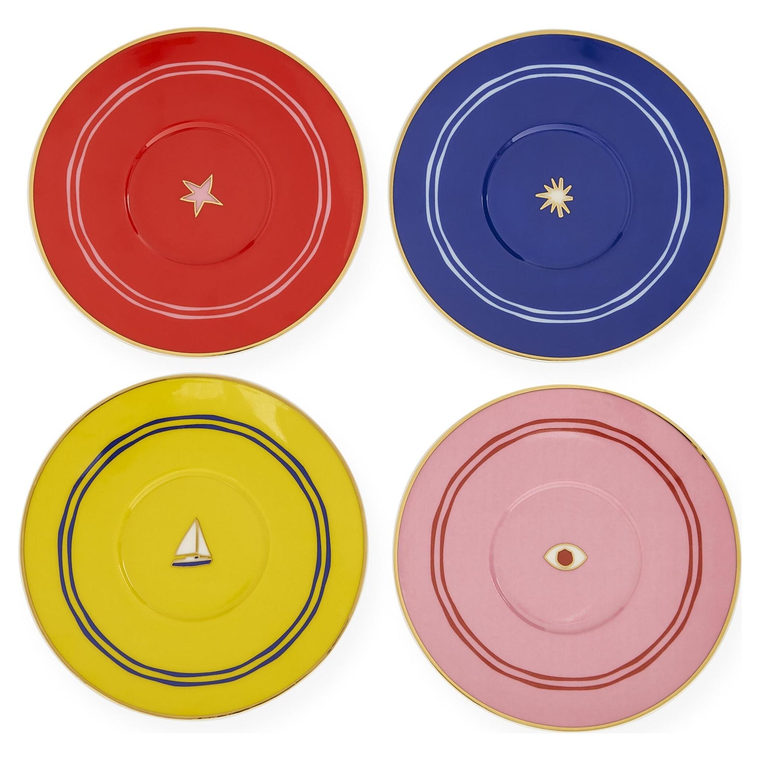 Dekoratives Espresso-Tassen-Set mit grafischen Motiven von Jonathan Adler