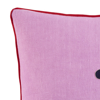 Grafisches Designkissen in Purpur mit Motiv von Jonathan Adler