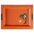 Playa Leder-Tablett von Jonathan Adler in Orange mit Palmenmotiv