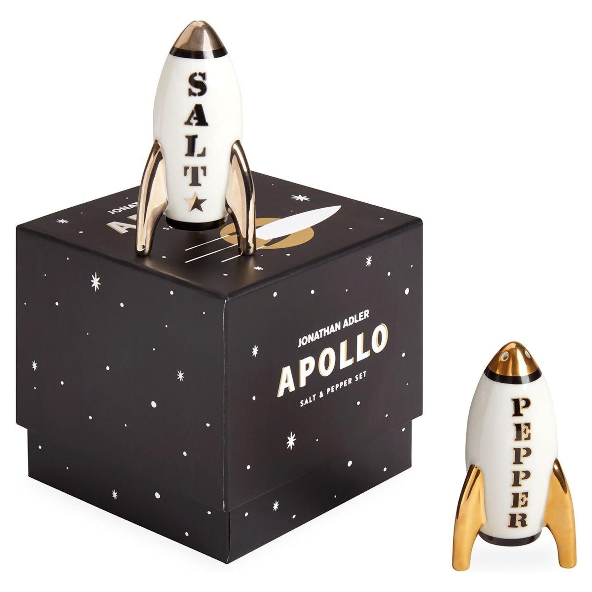 Designer Salzstreuer Set aus Porzellan mit Goldakzenten