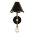 Schwarze LED-Wandleuchte mit gewelltem Schirm und Messingdetails von Jonathan Adler