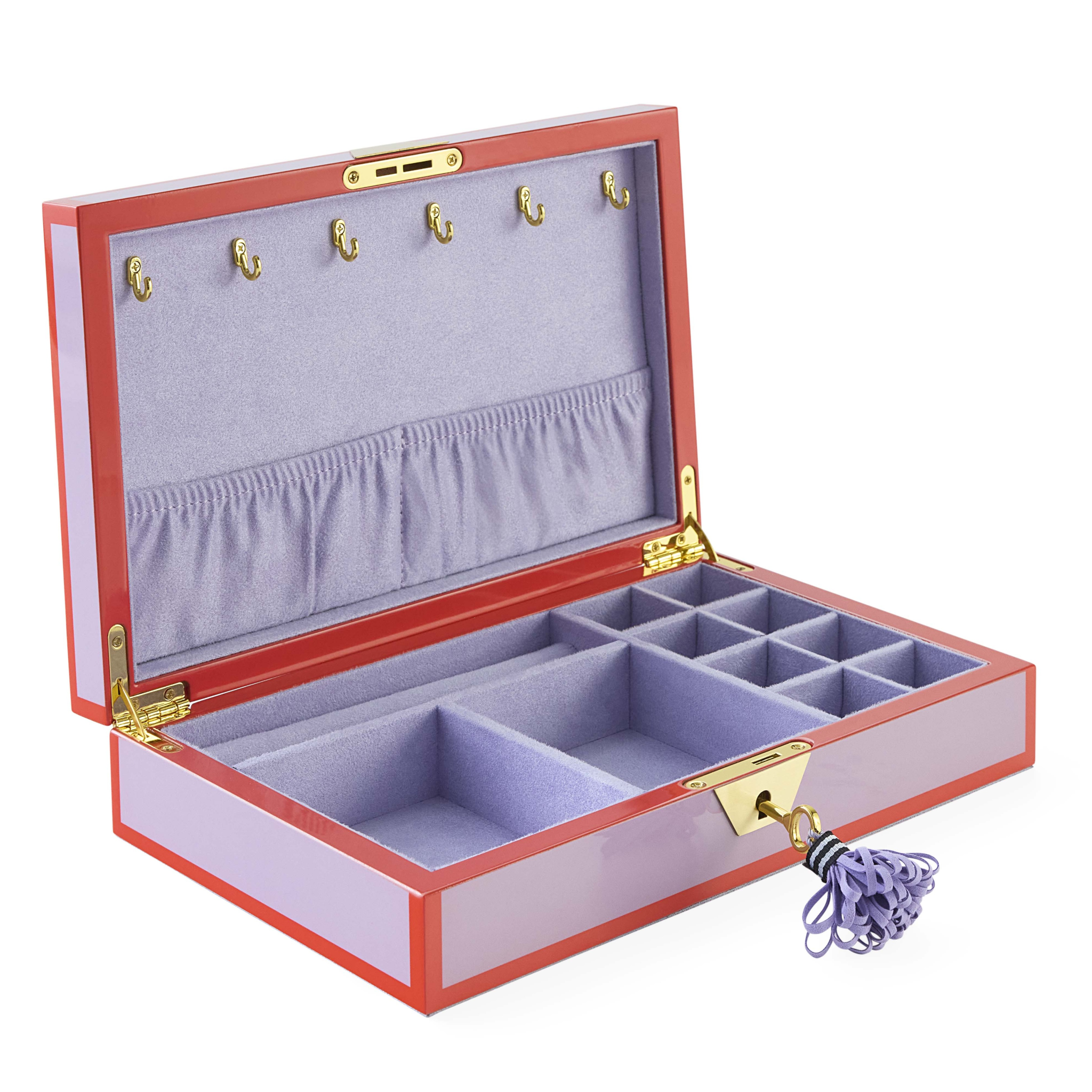 Jonathan Adler Box mit Tigerillustration und hexagonaler Messingplatte