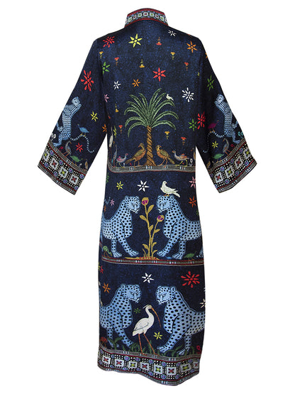 Kaftan BLU NOTTE aus 100% Seide der Marke Ortigia Sicilia