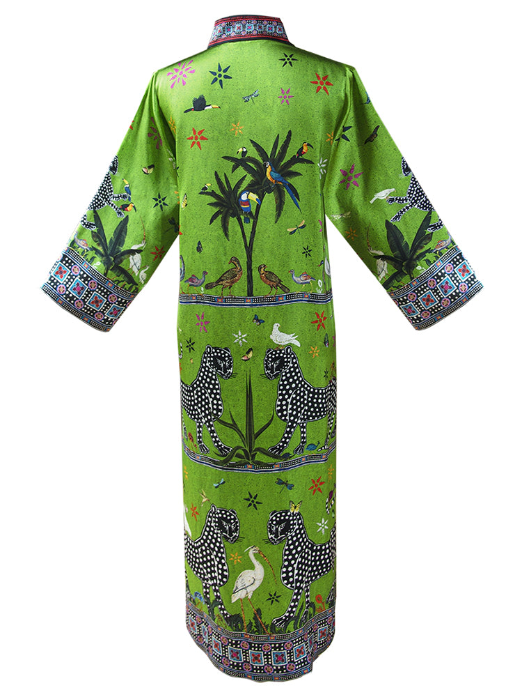 Kaftan VERDE PRIMAVERA aus 100% Seide der Marke Ortigia Sicilia