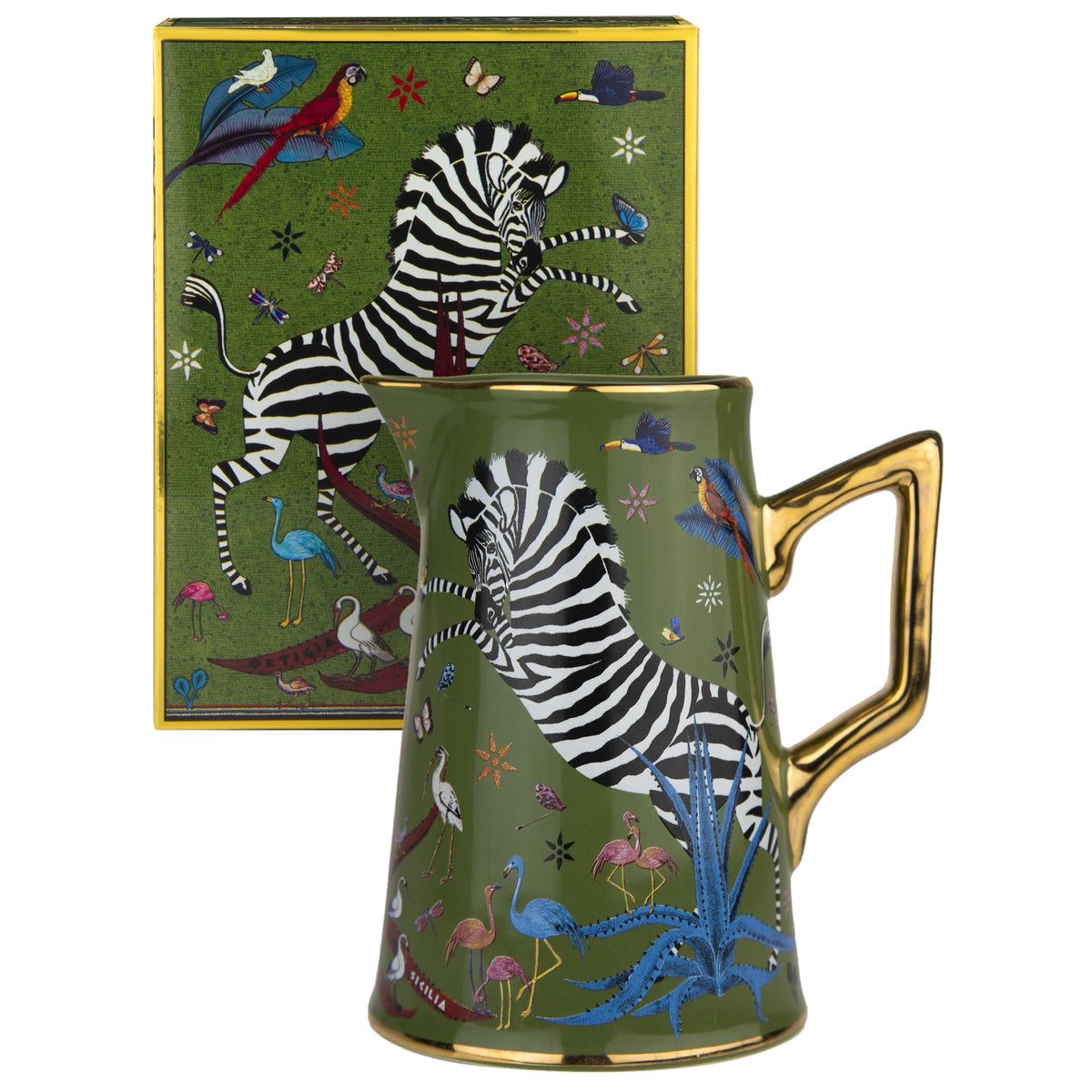 Ortigia Sicilia Karaffe „Jug Ceramic Green“ – Grüne Keramik mit Gold – Gutraum 8