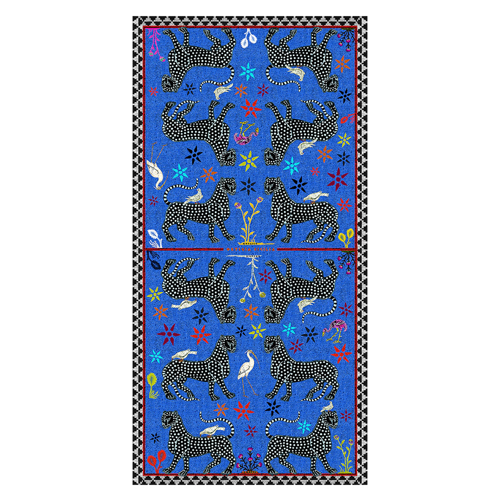 Kaschmirschal MOSAIC Blu Negativo 200x100 cm  der Marke Ortigia Sicilia