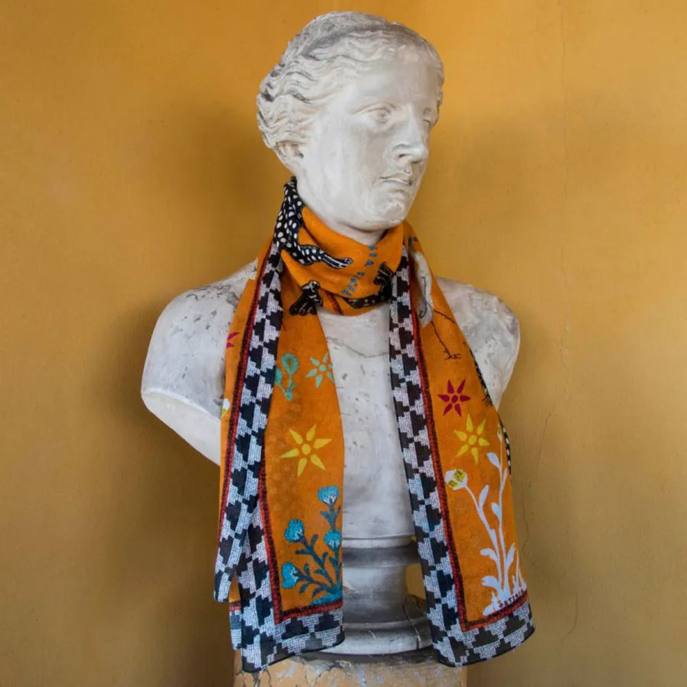 Kaschmirschal OCELOT Arancia 200x70 cm der Marke Ortigia Sicilia