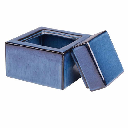 Keramikdose ARITA quadratisch, blau von GIFTCOMPANY