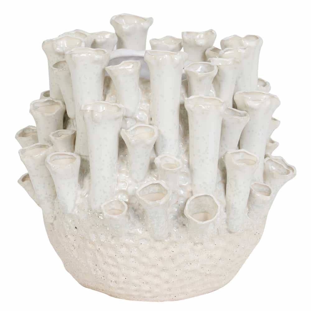 Vase KYRAL Korallen-Design creme, weiss