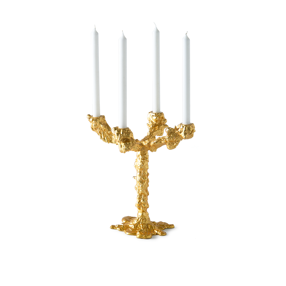 Kerzenständer DRIP gold 4-armig
