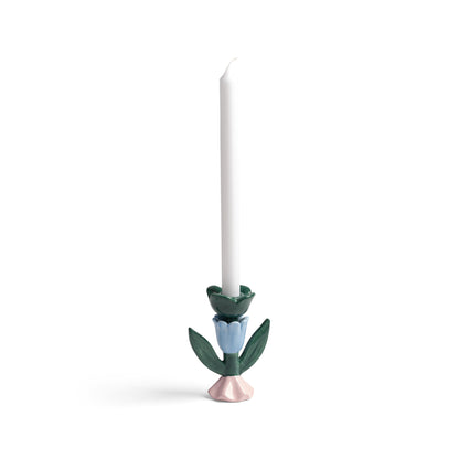 Candle Holder Blume Medium – Handbemalter Kerzenständer aus Steingut