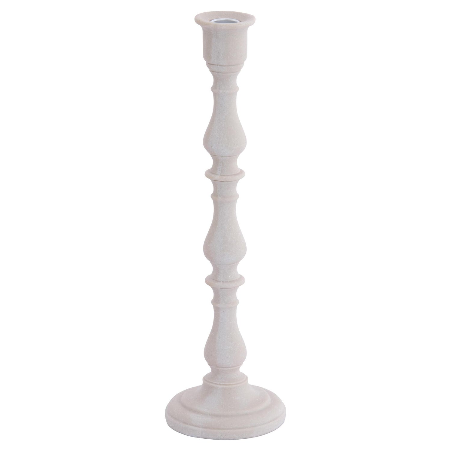 Kerzenständer in Creme aus Kunststoff mit klassischer Form