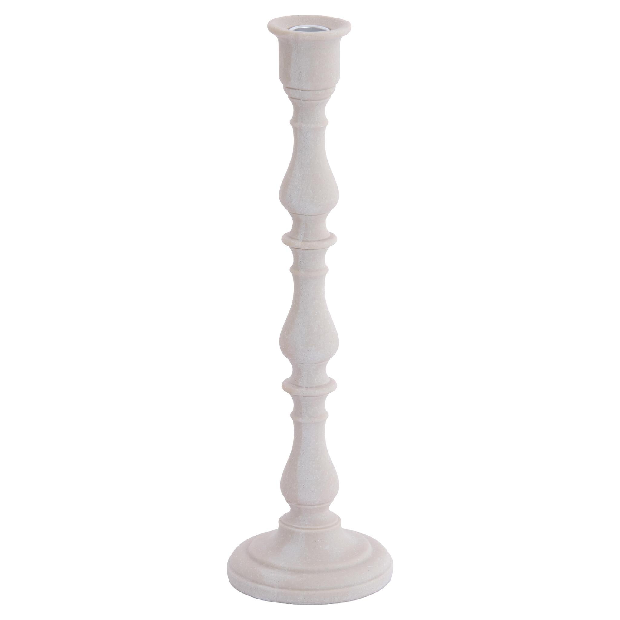 Kerzenständer in Creme aus Kunststoff mit klassischer Form