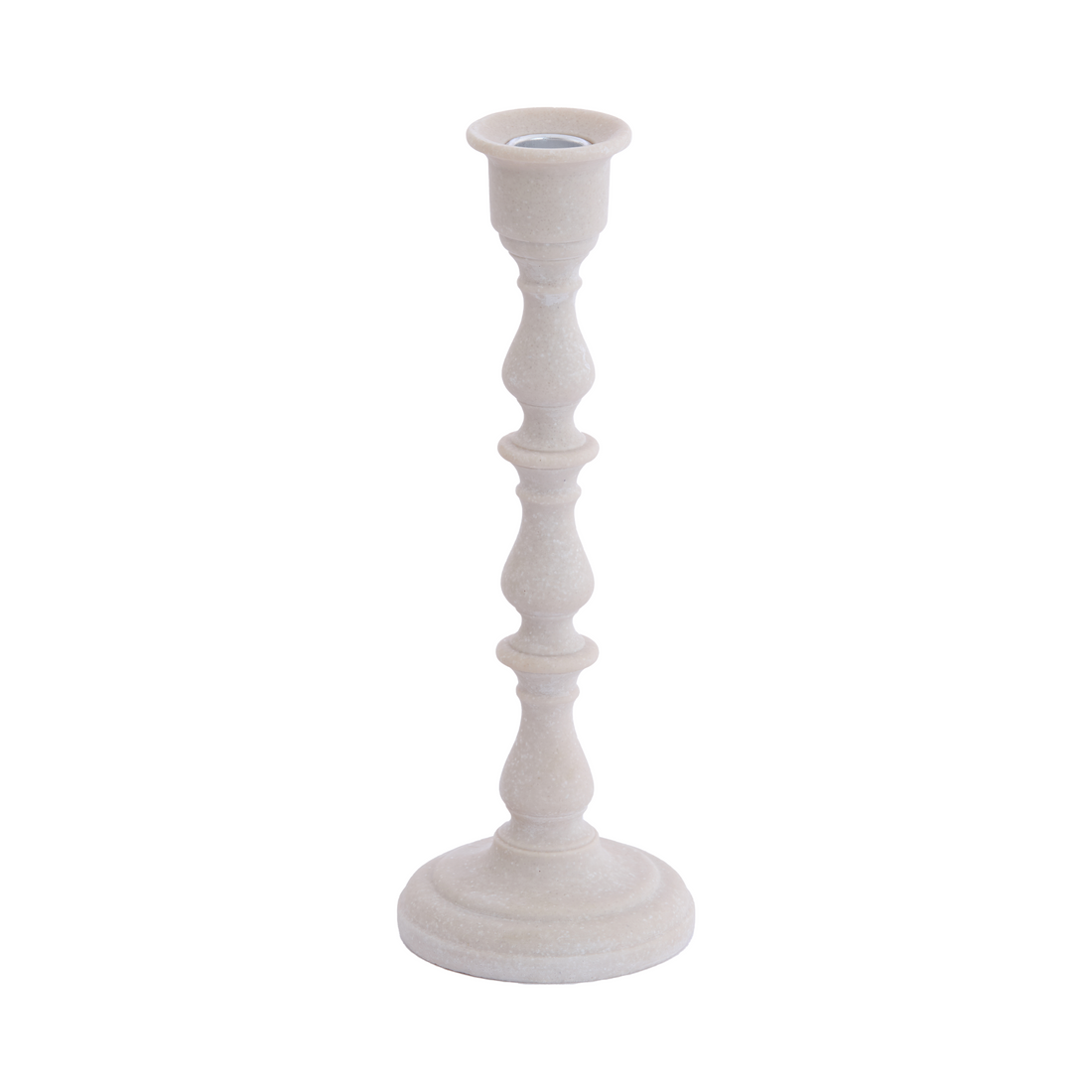 Kerzenständer in Creme aus Kunststoff mit klassischer Form