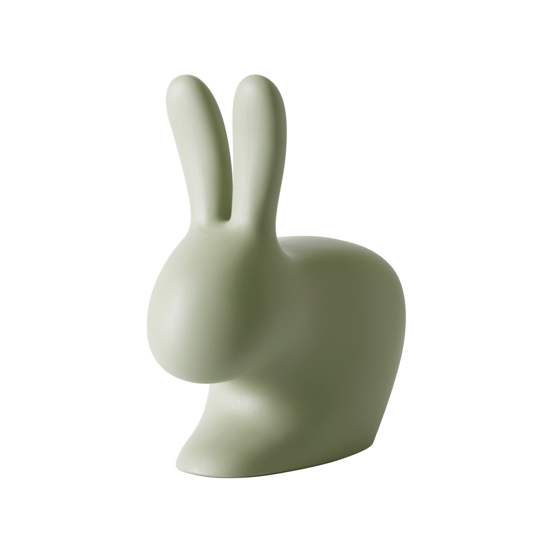 Grüner RABBIT CHAIR BABY von Qeeboo mit verspieltem Hasendesign.