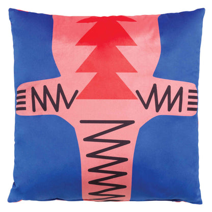Kissen mit dem Design von Marco Oggian mit einer Krokodil aus bunten Farben - Rückseite