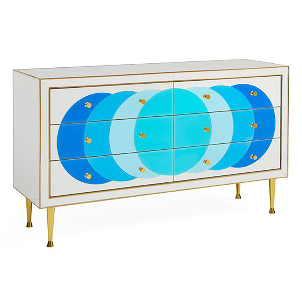 Kommode Ultramarine CREDENZA blau, weiß von Jonathan Adler