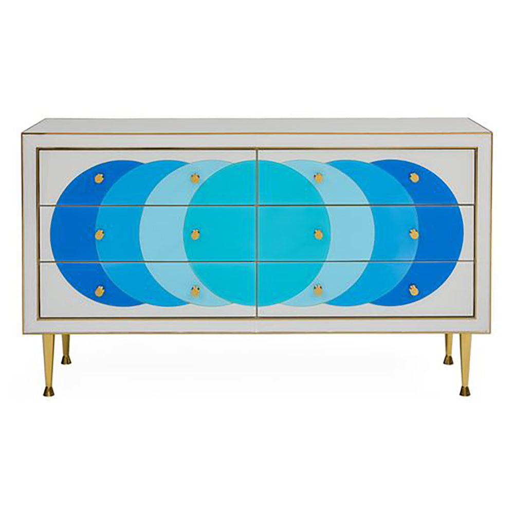 Kommode Ultramarine CREDENZA blau, weiß von Jonathan Adler